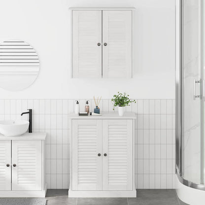 Bathroom Furniture Set with Shelf 2 pcs White and Antique White