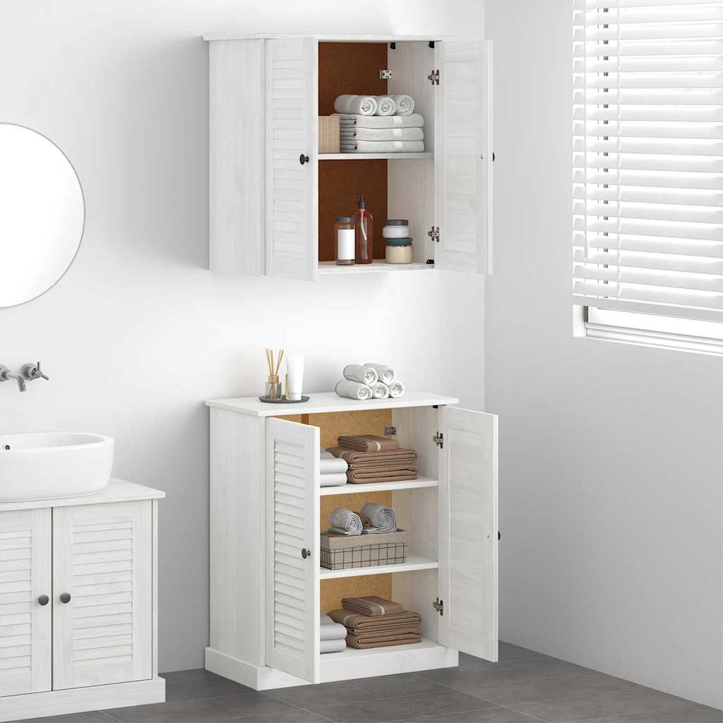 Bathroom Furniture Set with Shelf 2 pcs White and Antique White