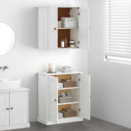 Bathroom Furniture Set with Shelf 2 pcs White and Antique White