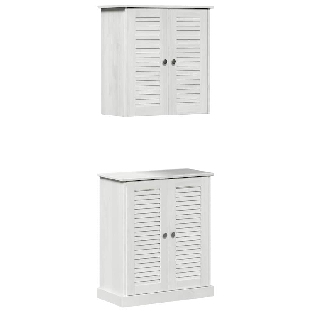 Bathroom Furniture Set with Shelf 2 pcs White and Antique White