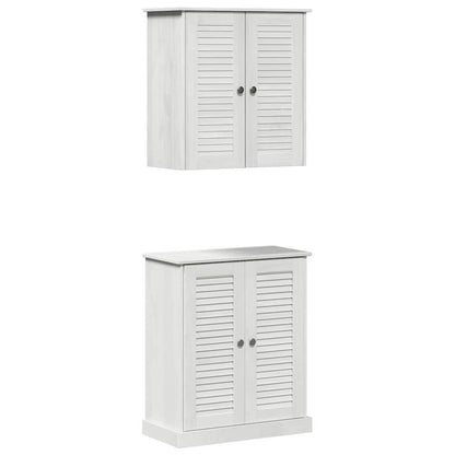 Bathroom Furniture Set with Shelf 2 pcs White and Antique White