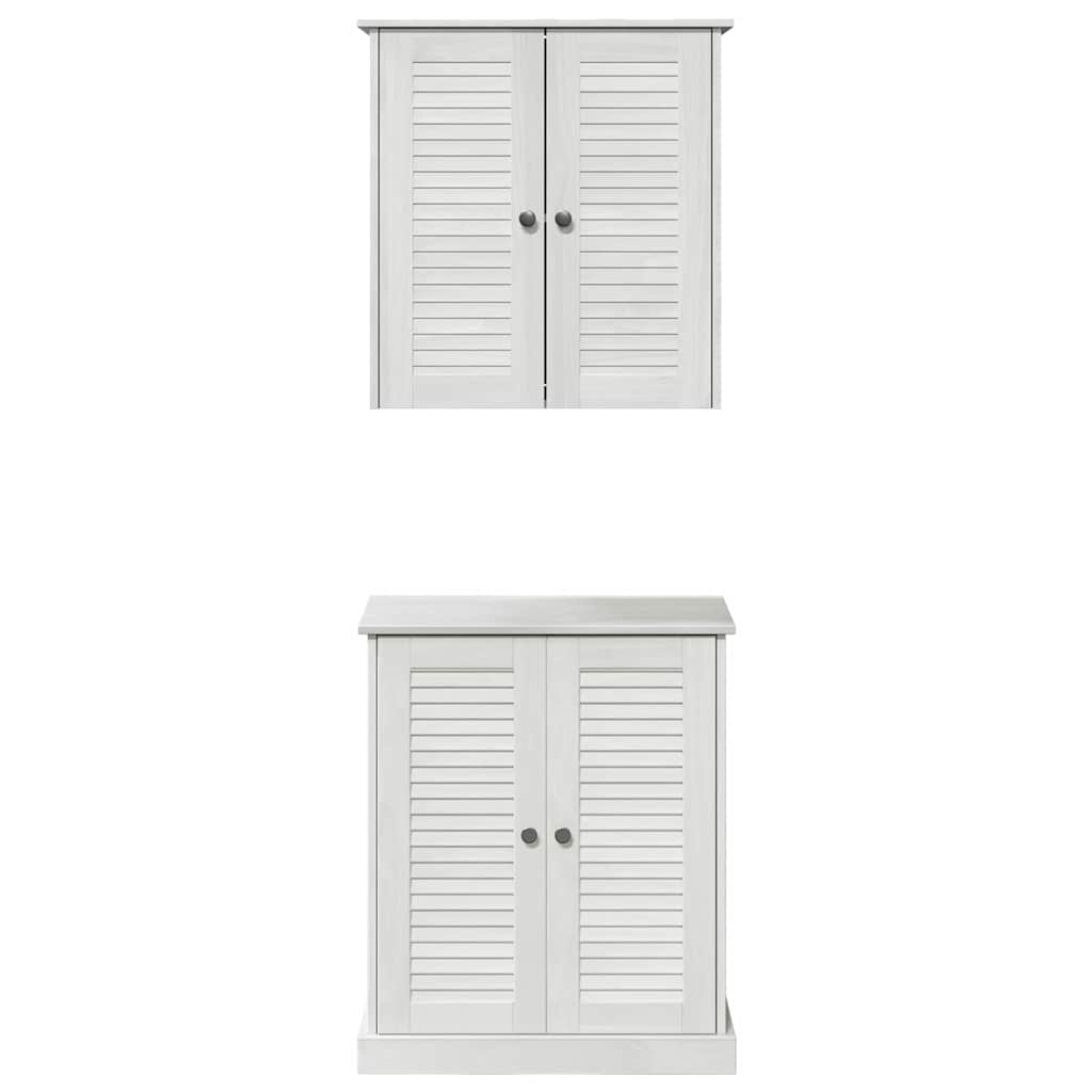 Bathroom Furniture Set with Shelf 2 pcs White and Antique White