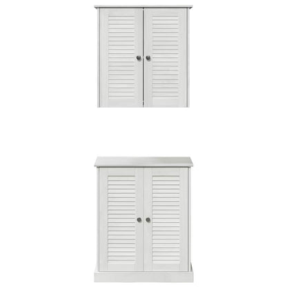 Bathroom Furniture Set with Shelf 2 pcs White and Antique White