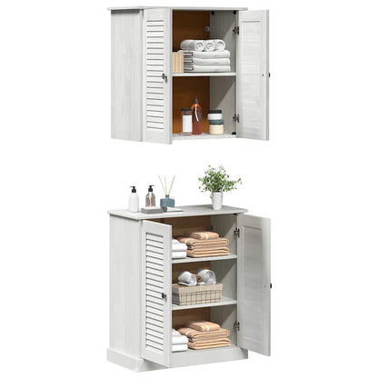 Bathroom Furniture Set with Shelf 2 pcs White and Antique White