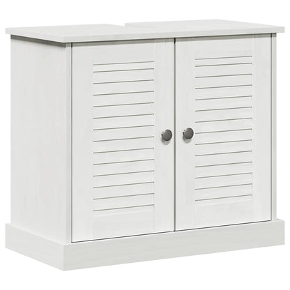 Bathroom Furniture Set 3 pcs Antique White Solid Pine Wood
