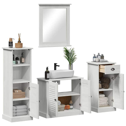 Bathroom Furniture Set 4 pcs Antique White Solid Pine Wood