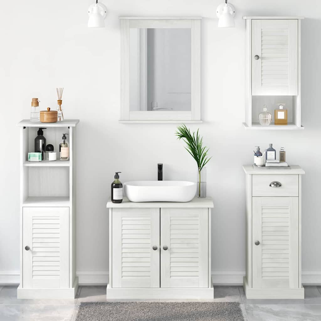 Bathroom Furniture Set VIGO 5 pcs Antique White Solid Pine Wood
