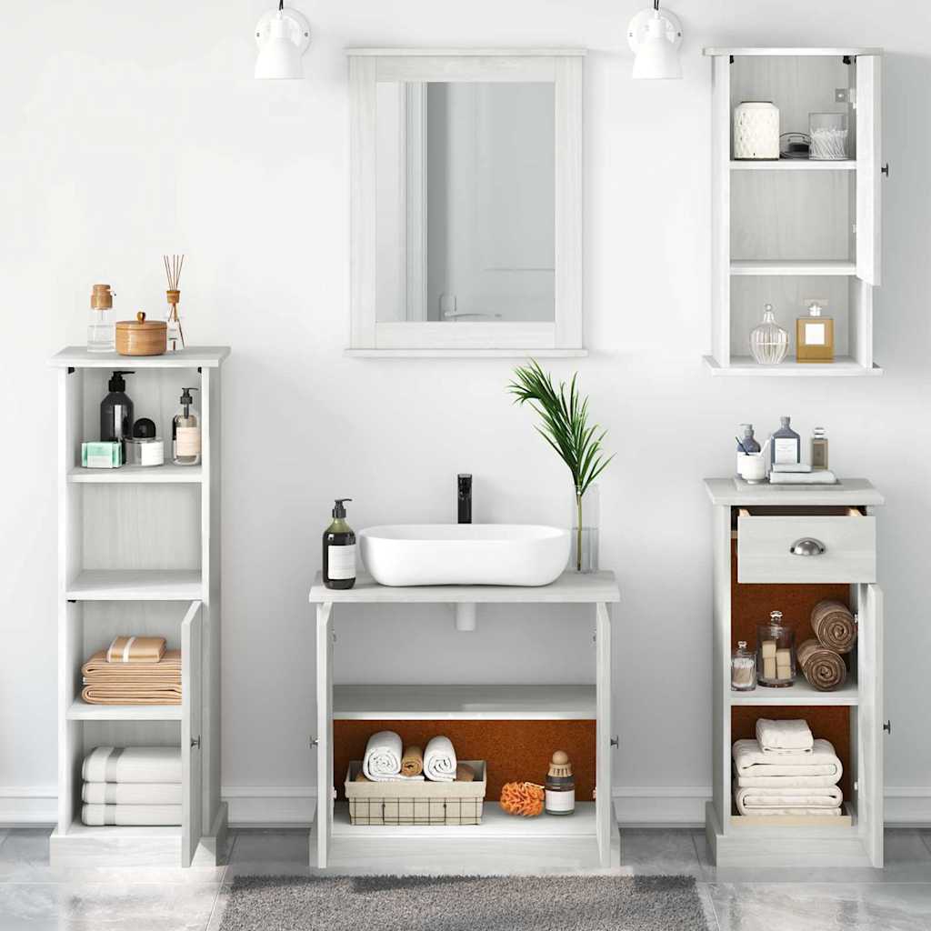 Bathroom Furniture Set VIGO 5 pcs Antique White Solid Pine Wood