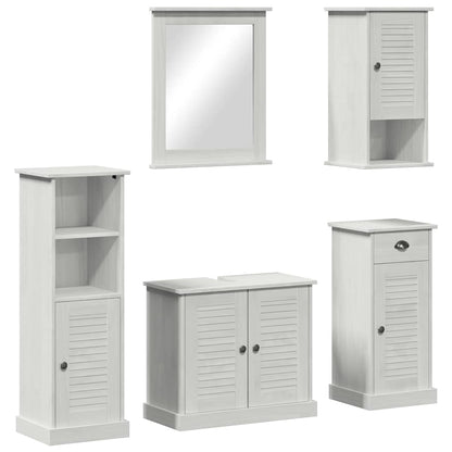 Bathroom Furniture Set VIGO 5 pcs Antique White Solid Pine Wood