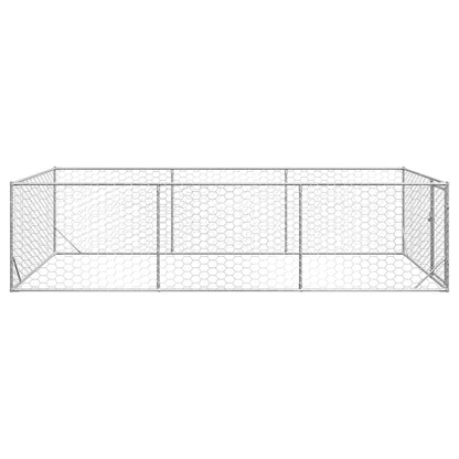 Outdoor Dog Kennel with Door 2x4x1 m Galvanised Steel