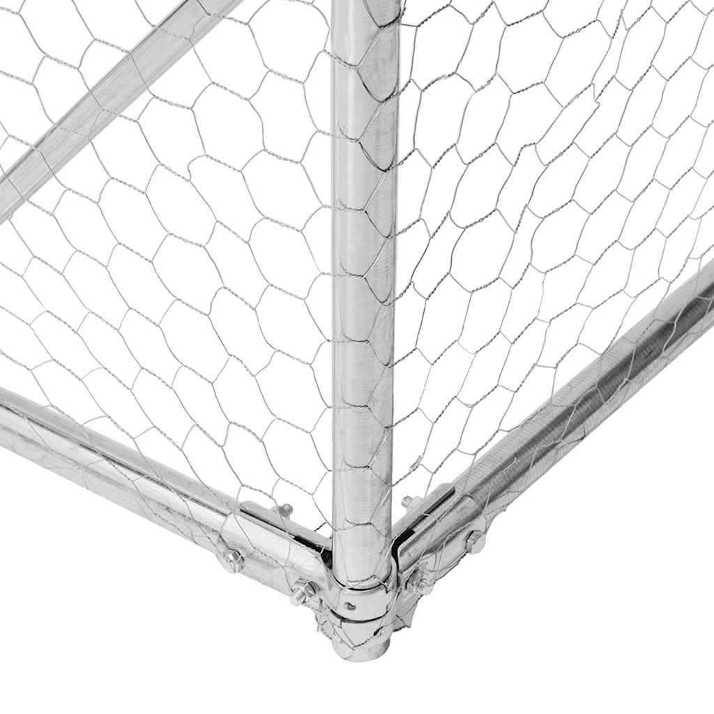Outdoor Dog Kennel with Door 3x2x1 m Galvanised Steel