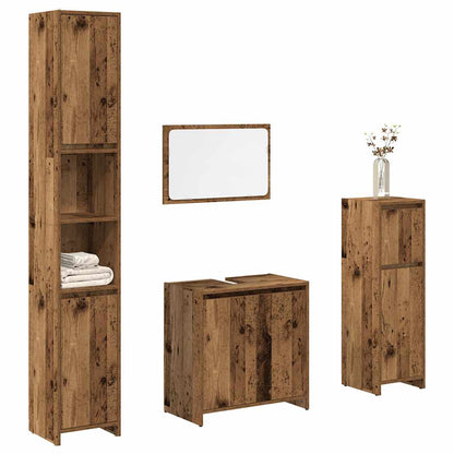 4 Piece Bathroom Furniture Set Old Wood Engineered Wood
