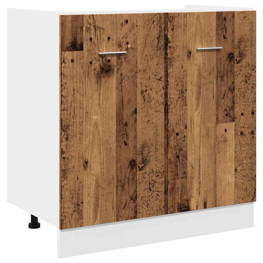 7 Piece Kitchen Cabinet Set Lyon" Old Wood Engineered Wood
