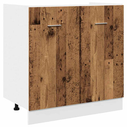 7 Piece Kitchen Cabinet Set Lyon" Old Wood Engineered Wood