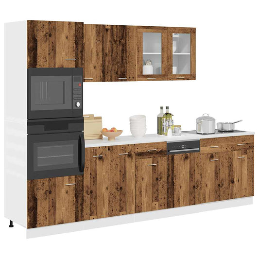 7 Piece Kitchen Cabinet Set Lyon" Old Wood Engineered Wood