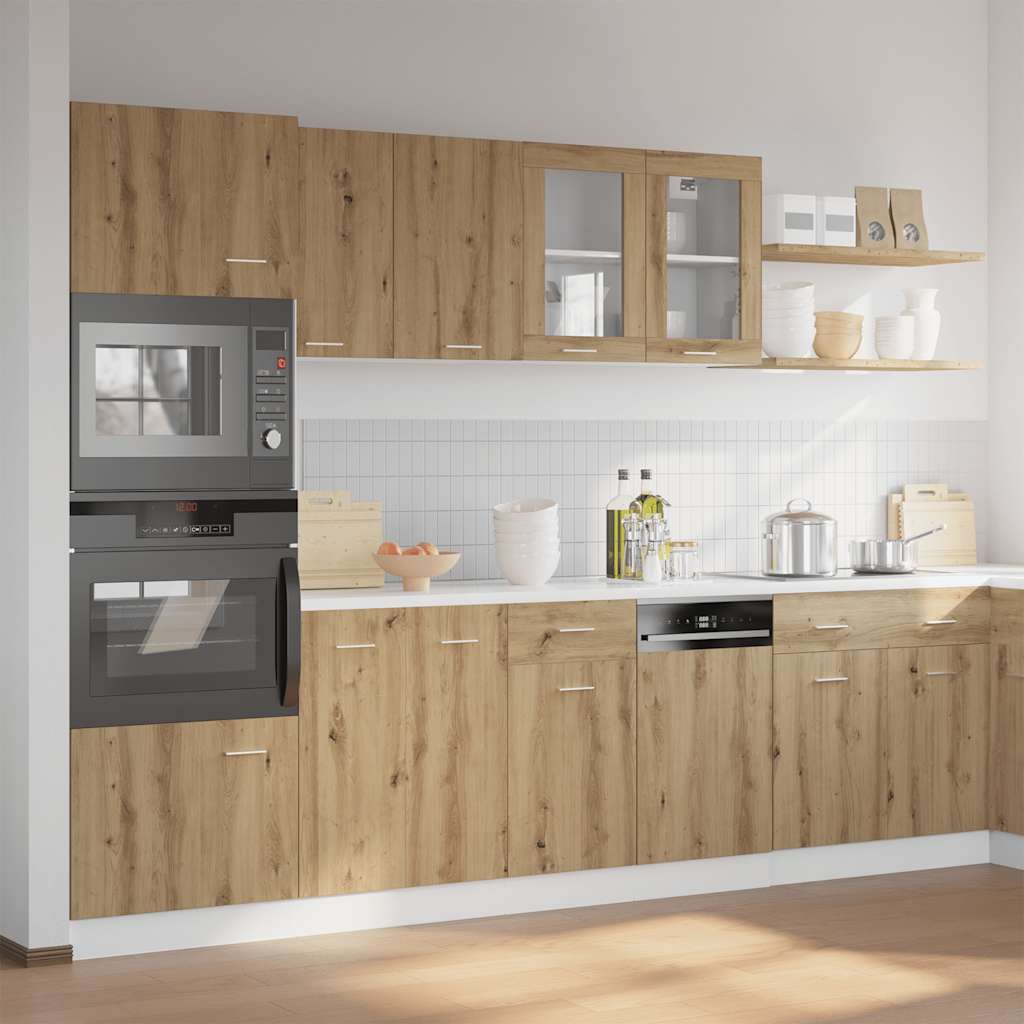7 Piece Kitchen Cabinet Set Lyon" Artisan Oak Engineered Wood