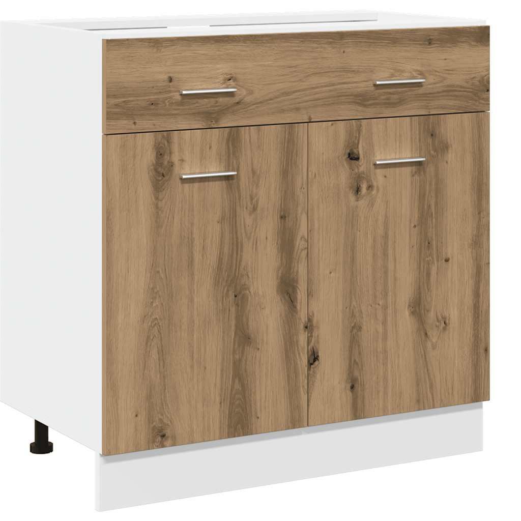 7 Piece Kitchen Cabinet Set Lyon" Artisan Oak Engineered Wood