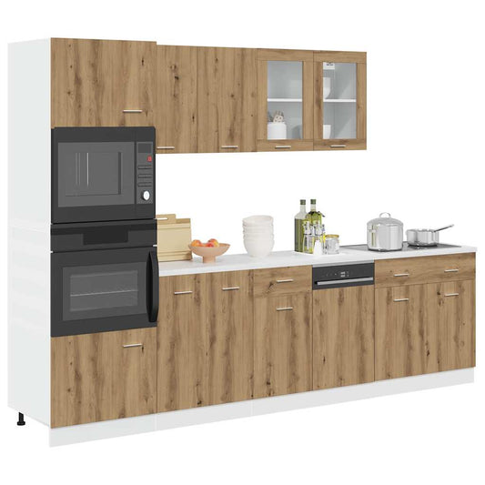 7 Piece Kitchen Cabinet Set Lyon" Artisan Oak Engineered Wood
