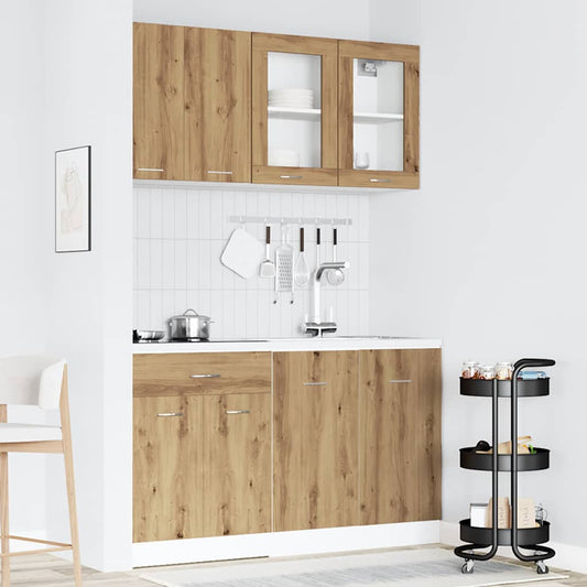 4 Piece Kitchen Cabinet Set Lyon Artisan Oak Engineered Wood