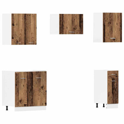 11 Piece Kitchen Cabinet Set Lyon Old Wood Engineered Wood