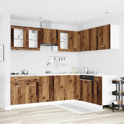 11 Piece Kitchen Cabinet Set Lyon Old Wood Engineered Wood