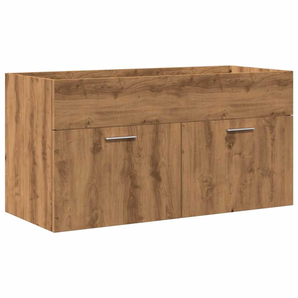 3 Piece Bathroom Furniture Set Artisan Oak Engineered Wood