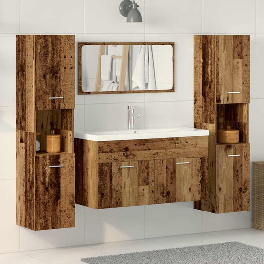 4 Piece Bathroom Furniture Set Old Wood Engineered Wood