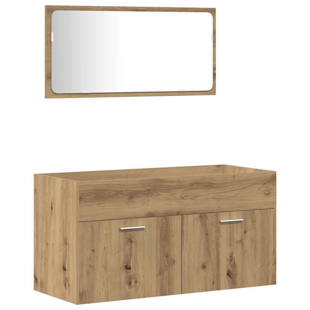 4 Piece Bathroom Furniture Set Artisan Oak Engineered Wood