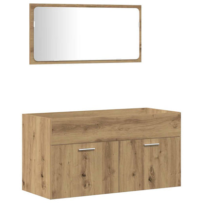 4 Piece Bathroom Furniture Set Artisan Oak Engineered Wood
