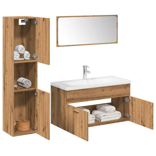 5 Piece Bathroom Furniture Set Artisan Oak Engineered Wood