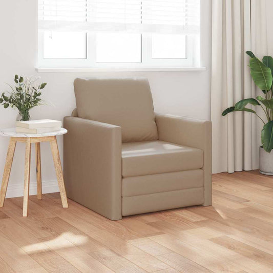 Sofa Bed Cappuccino 74 x 77 x 81 cm Artificial Leather
