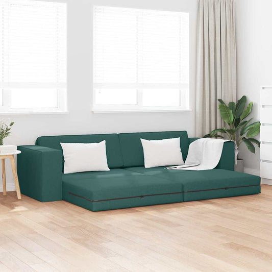 Sofa Bed Dark Green 245 x 78 x 77 cm Fabric