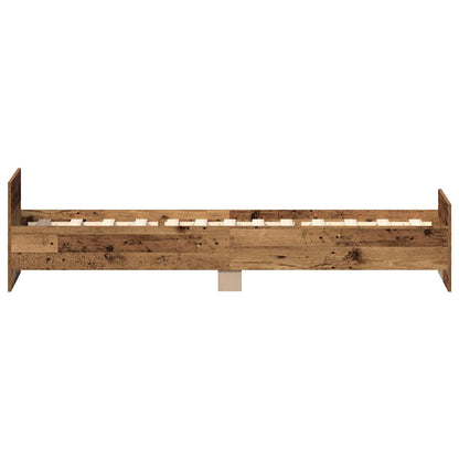 Bed Frame without Mattress Old Wood 90x200 cm Engineered Wood
