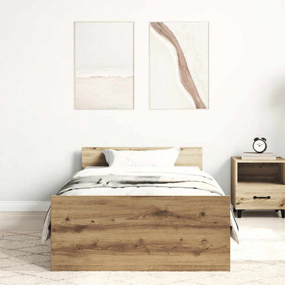 Bed Frame without Mattress Artisan Oak 90x200 cm Engineered Wood
