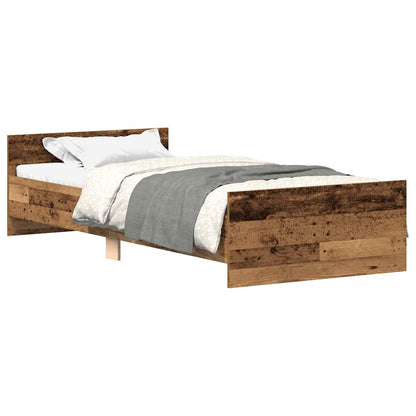 Bed Frame without Mattress Old Wood 90x190 cm Single Engineered Wood