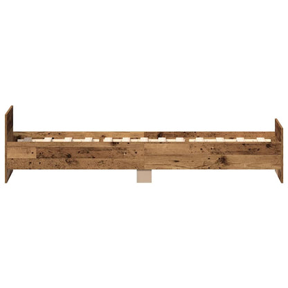 Bed Frame without Mattress Old Wood 90x190 cm Single Engineered Wood