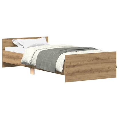 Bed Frame without Mattress Artisan Oak 90x190 cm Engineered Wood