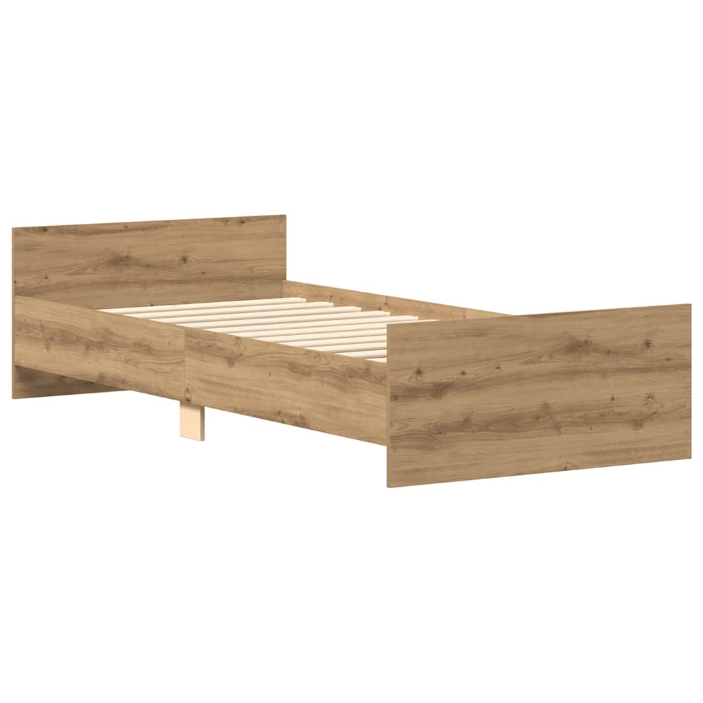 Bed Frame without Mattress Artisan Oak 90x190 cm Engineered Wood