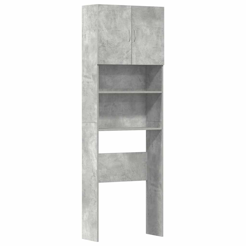 Washing Machine Cabinet Concrete Grey 64x24x190 cm