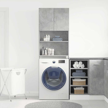 Washing Machine Cabinet Concrete Grey 64x24x190 cm