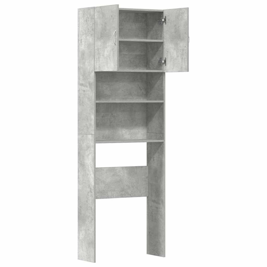 Washing Machine Cabinet Concrete Grey 64x24x190 cm