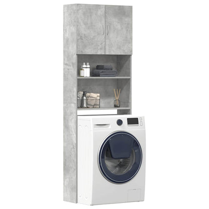Washing Machine Cabinet Concrete Grey 64x24x190 cm