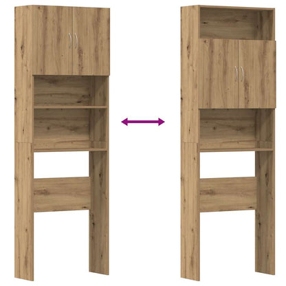 Washing Machine Cabinet Artisan Oak 64x24x190cm Engineered Wood