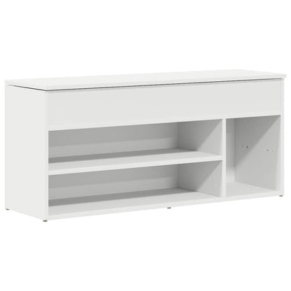 Shoe Bench White 102x30,5x45 cm Engineered Wood
