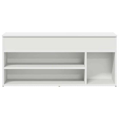 Shoe Bench White 102x30,5x45 cm Engineered Wood
