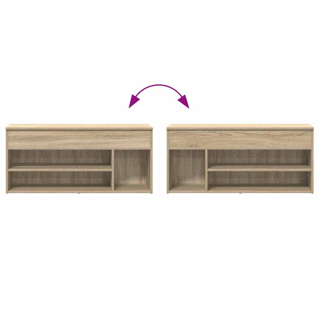 Shoe Bench Sonoma Oak 102x30,5x45 cm Engineered Wood