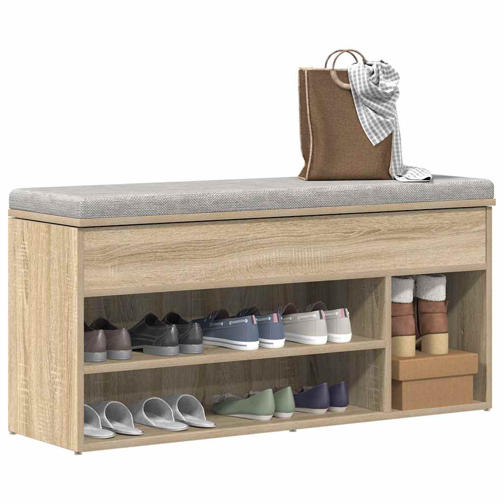 Shoe Bench Sonoma Oak 102x30,5x45 cm Engineered Wood