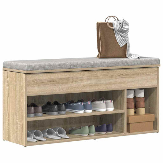 Shoe Bench Sonoma Oak 102x30,5x45 cm Engineered Wood