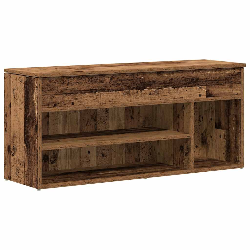 Shoe Bench Old Wood 102x30.5x45 cm Engineered Wood
