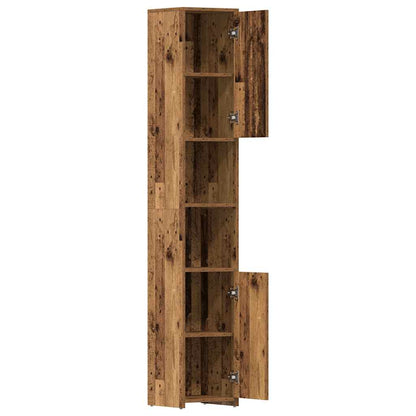 Bathroom Cabinet Old Wood 30x30x183.5 cm Engineered Wood